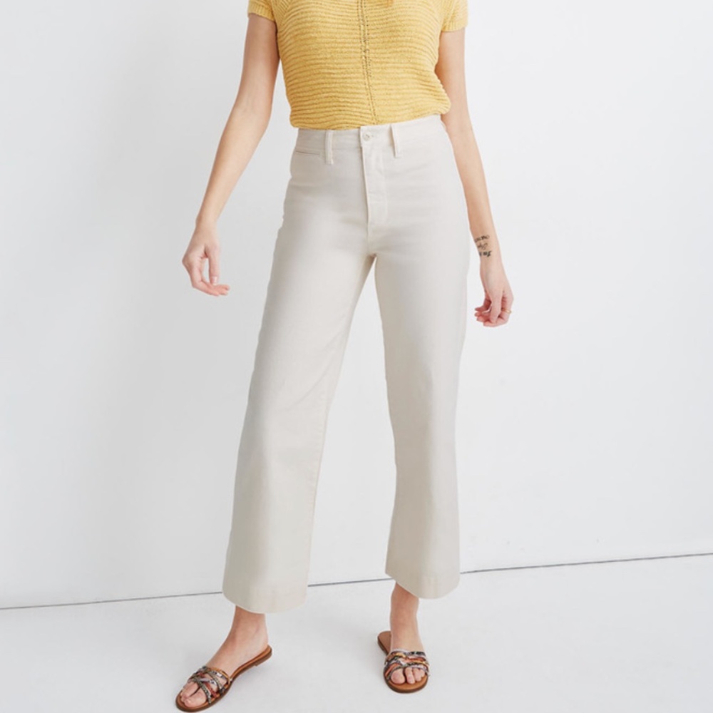 Brand New Madewell Slim Emmett Wide-Leg Crop Pants